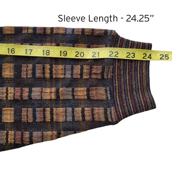 Jhane Barnes Vintage Wool Blend Coogi - Style Crewneck Flat Knit Sweater XL - Picture 13 of 14